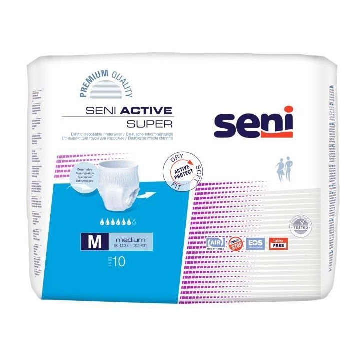 Seni Active Super Medium Pants Absorbant Flux Super 10 unités