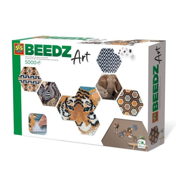 SES CREATIVE - Beedz Art - Hex tiles safari