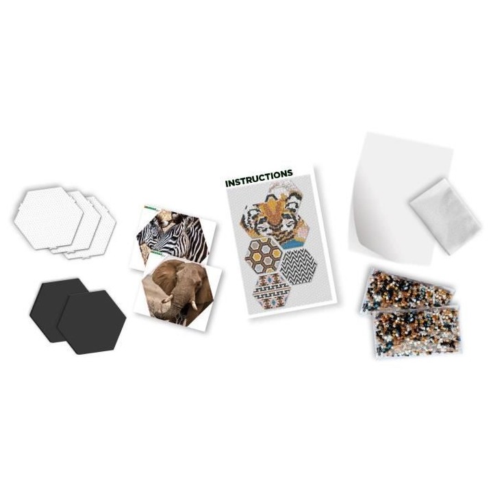 SES CREATIVE - Beedz Art - Hex tiles safari