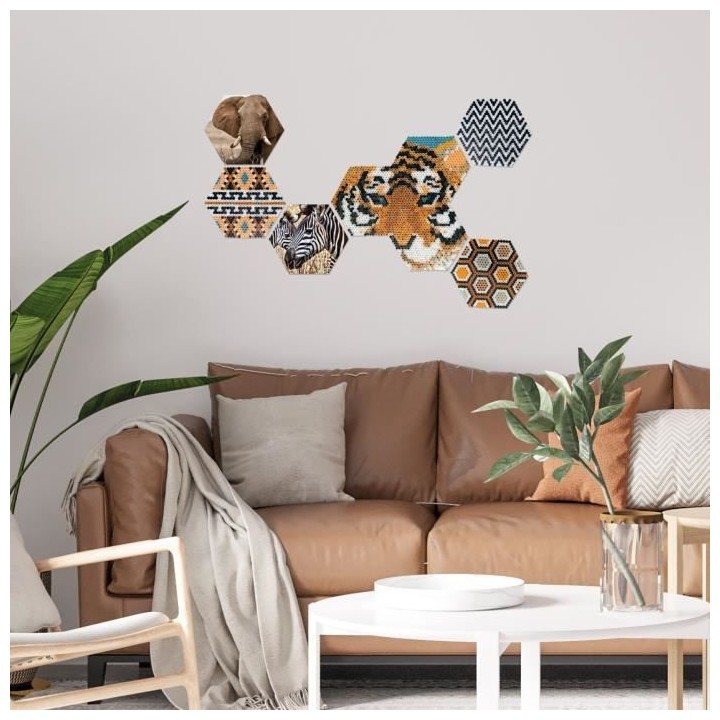 SES CREATIVE - Beedz Art - Hex tiles safari