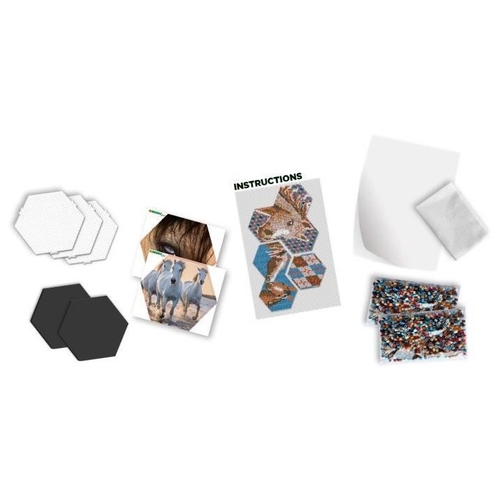 SES CREATIVE - Beedz Art - Hex tiles chevaux