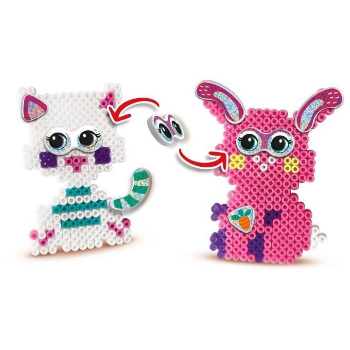 SES CREATIVE - Perles a repasser - Animaux a paillettes FunPins