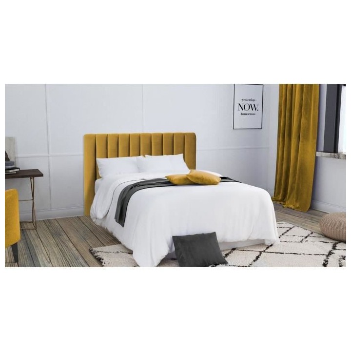 Tete de lit BEDY - Velours Moutarde - 110x160 cm