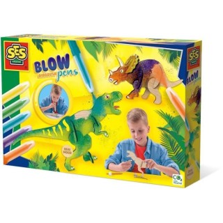 SES CREATIVE - Blow airbrush pens - Dinosaures