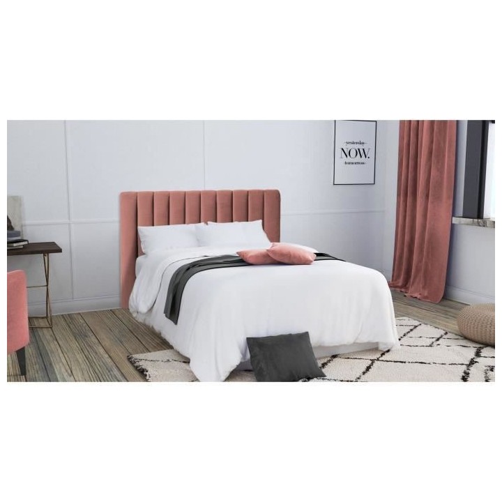 Tete de lit BEDY - Velours Rose - 110x160 cm