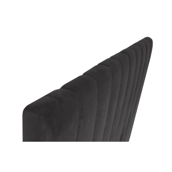 Tete de lit BEDY - Velours Gris - 110x160 cm