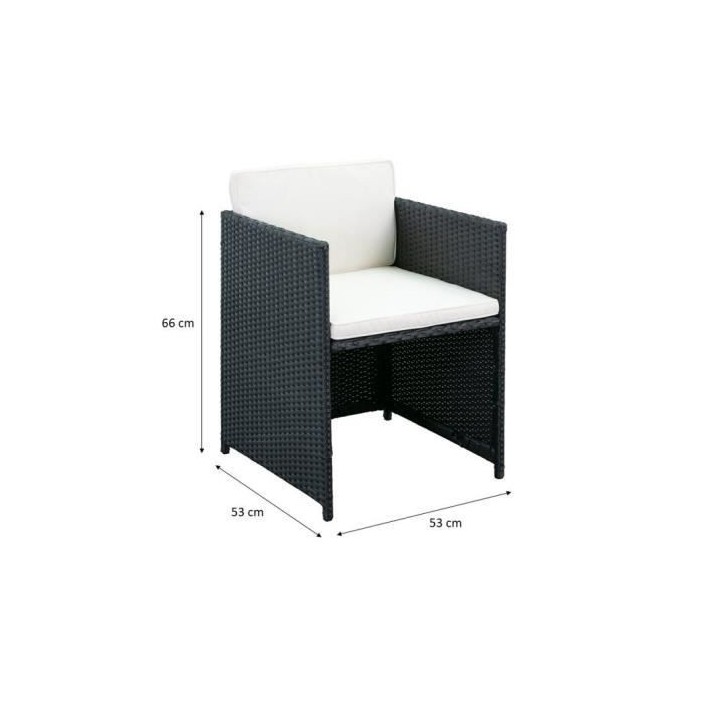 Ensemble salle a manger de jardin en rotin avec coussins - 8 personnes