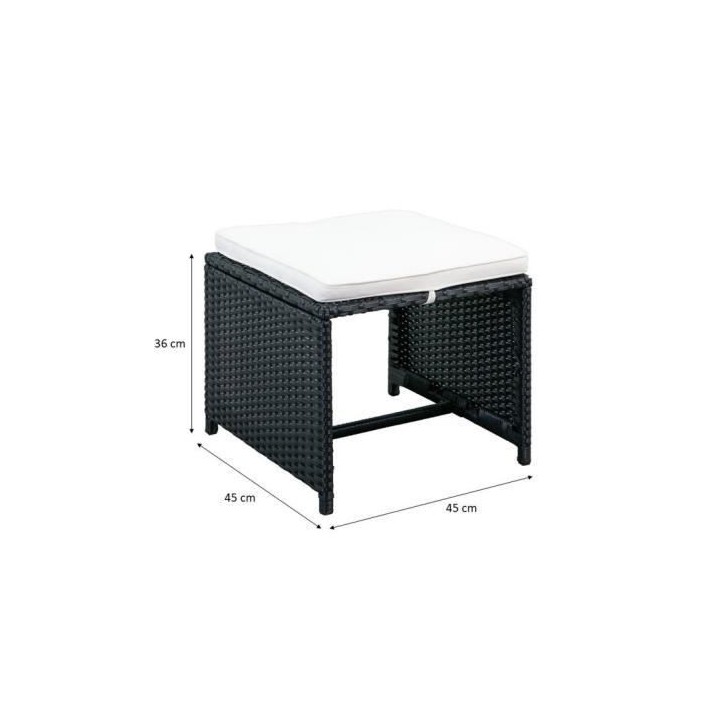 Ensemble salle a manger de jardin en rotin avec coussins - 8 personnes