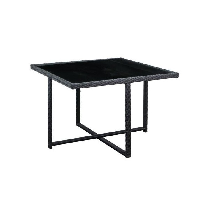 Ensemble salle a manger de jardin en rotin avec coussins - 8 personnes