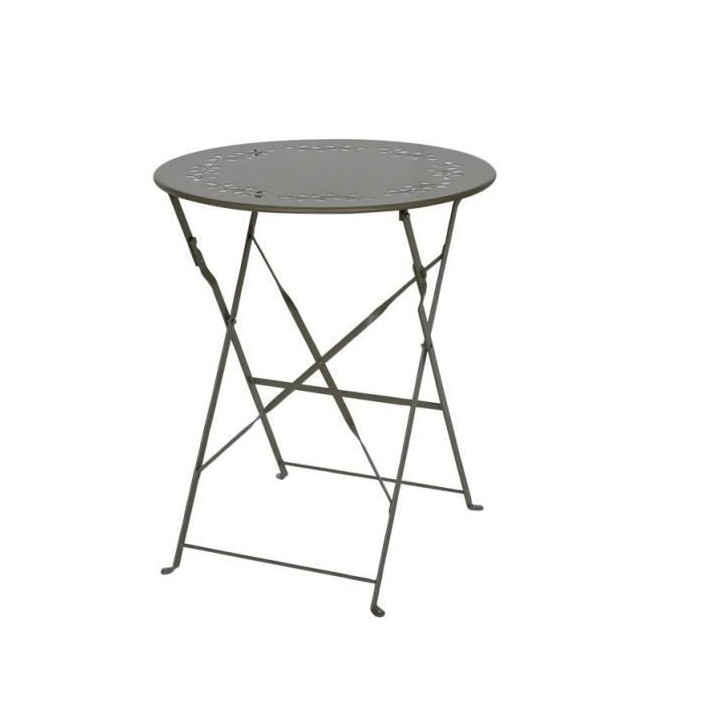 Set bistrot 2 personnes - Table ronde 60 cm + 2 chaises - Acier thermo