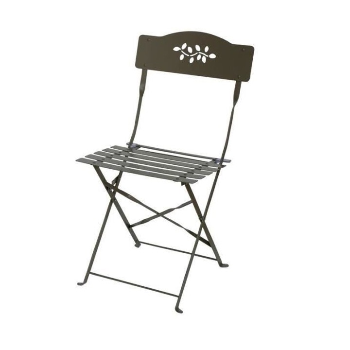 Set bistrot 2 personnes - Table ronde 60 cm + 2 chaises - Acier thermo