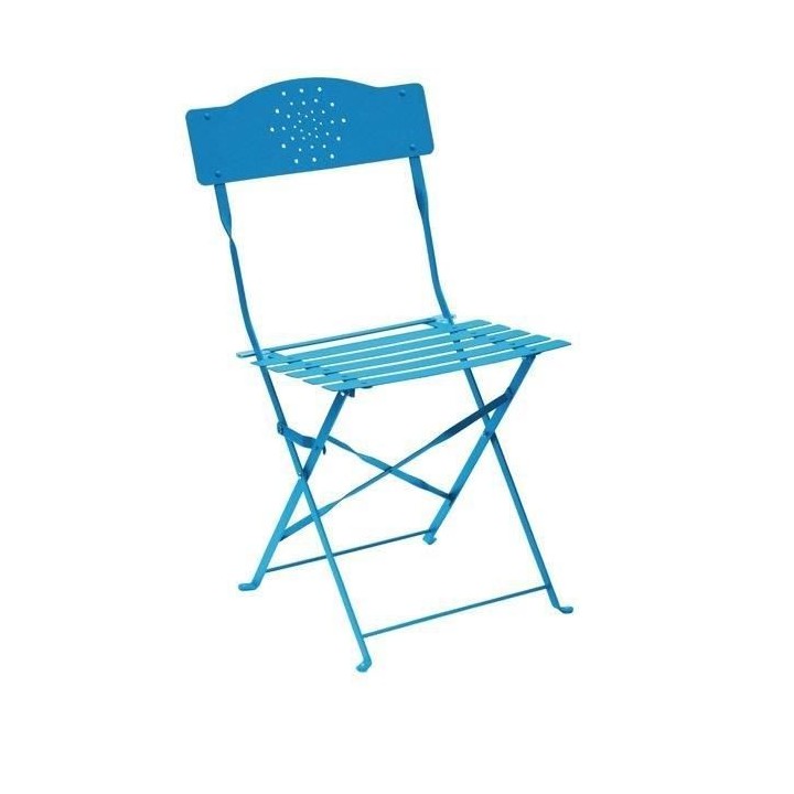 Set bistrot 2 personnes - Table 70x70 cm + 2 chaises - Acier thermolaq