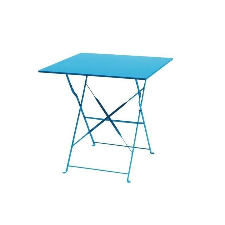 Set bistrot 2 personnes - Table 70x70 cm + 2 chaises - Acier thermolaq