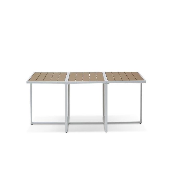Ensemble repas je jardin 6 personnes - Table 160x110 cm - Aluminium et
