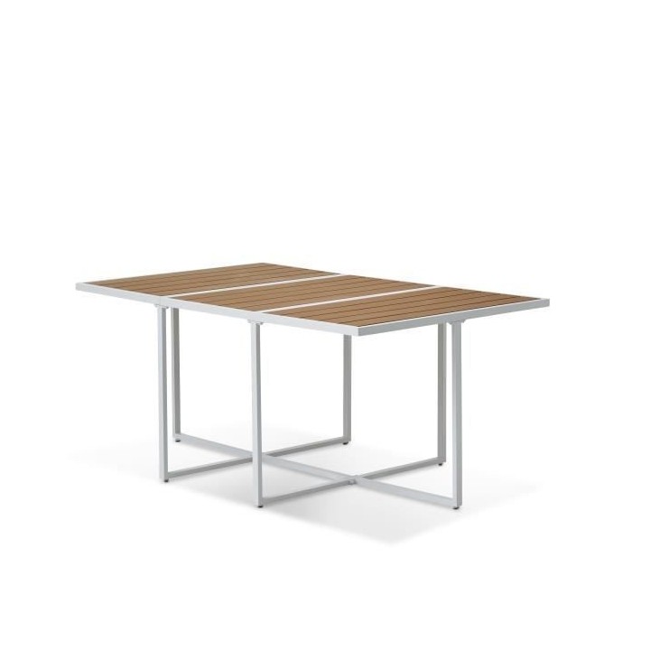 Ensemble repas je jardin 6 personnes - Table 160x110 cm - Aluminium et