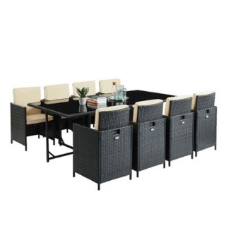 LIPSI Ensemble a manger en résine tressée - 8 pers