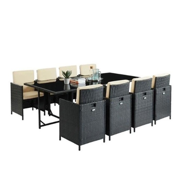 LIPSI Ensemble a manger en résine tressée - 8 pers