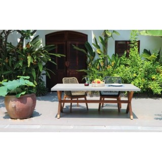 X-WOODY table de jardin - Structure plateau en fibre de ciment et pied