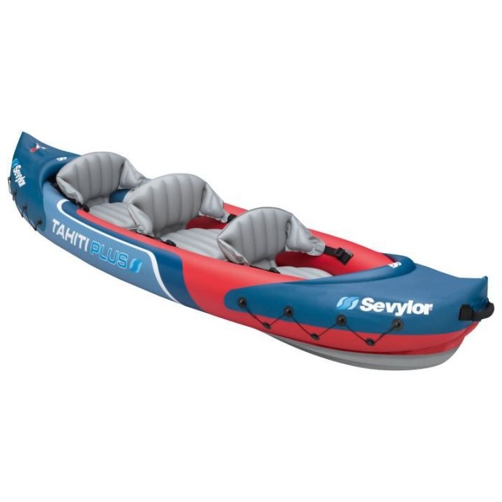 SEVYLOR Kayak loisirs Tahiti plus - 2 adultes 1 enfant rouge et bleu -
