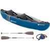 SEVYLOR Canoë polyvalent Kit Adventure 2 personnes bleu avec sac, 2 pagaies simples et gonfleur