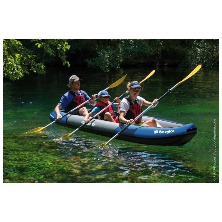 SEVYLOR Kayak polyvalent Hudson 14708 - 2 adultes 1 enfant bleu avec s