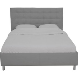 Lit adulte TYYLI 140 x 190 cm - Simili gris