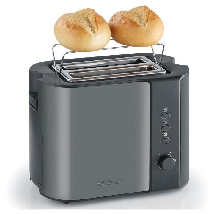 SEVERIN AT9541 Toaster compact - 800 W - 2 fentes jusqu'a 2 tranches -