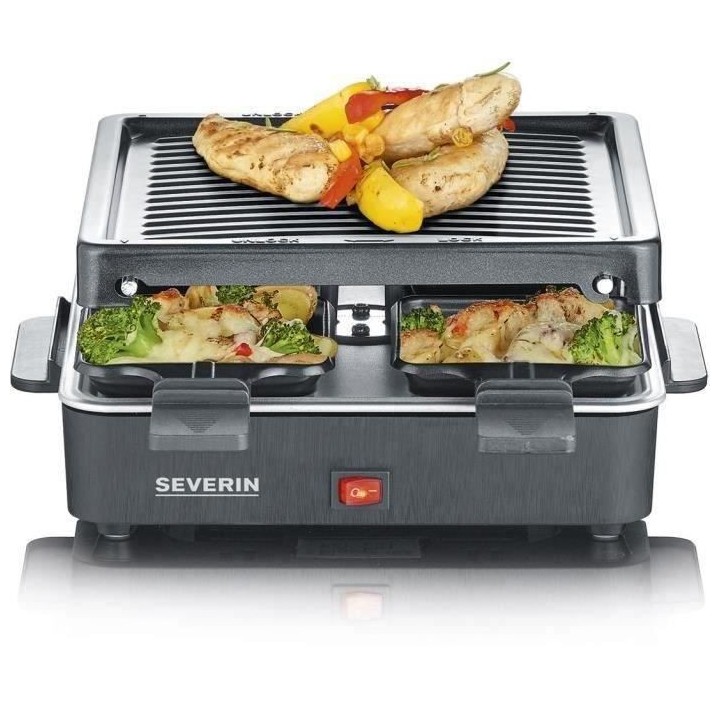 SEVERIN Raclette Gril 4 personnes compacte, facile a ranger, idéal po