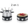 SEVERIN FO2471 - Fondue Crepiere 2en1 électrique - 8 pers. - 1500W - Caquelon inox amovible -Protection anti-projections - Inox