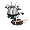 SEVERIN FO2471 - Fondue Crepiere 2en1 électrique - 8 pers. - 1500W - Caquelon inox amovible -Protection anti-projections - Inox