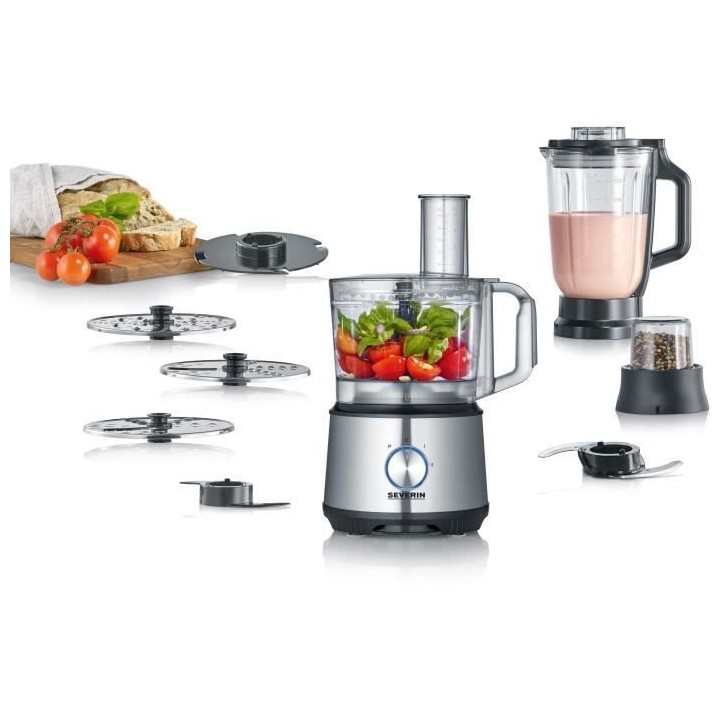SEVERIN KM3892 Robot Multifonctions - 1200 W - Inox et noir - Blender