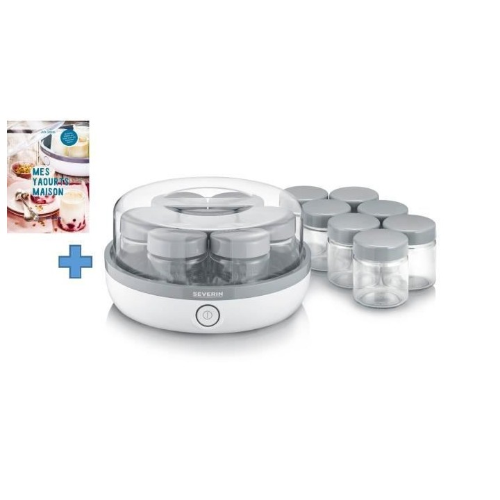 SEVERIN JG3520.760 Yaourtiere avec livre de recettes, 14 pots de 150 m