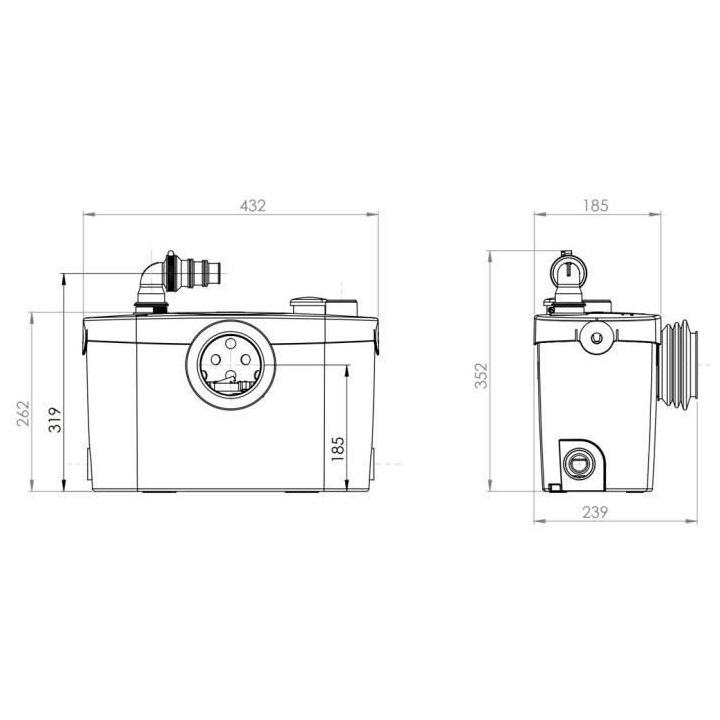 Broyeur Sanipro XR UP 400 W 10-UP - SFA - SRUPSTD