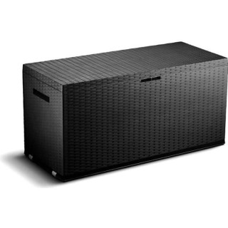 TOOD Malle de rangement en résine - 350 L - Gris anthracite - 120 x 5