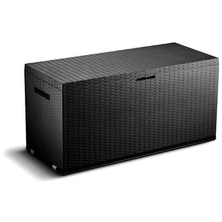 TOOD Malle de rangement en résine - 350 L - Gris anthracite - 120 x 5