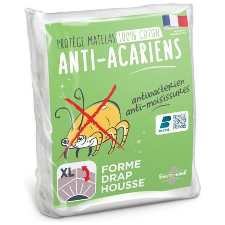 SWEETHOME Protege-matelas 100% coton - Anti-acariens - 140x190 /200 cm