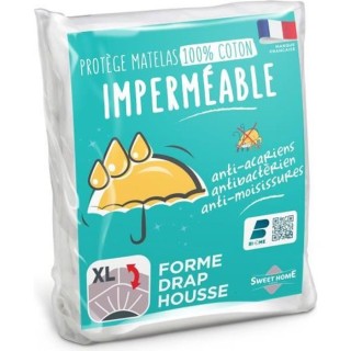 SWEETHOME Protege-matelas 100% coton - Imperméable - Anti-acariens -