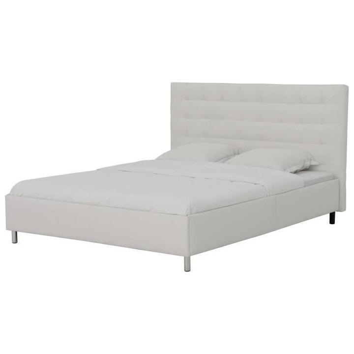 Lit adulte TYYLI 180x200 - Simili blanc