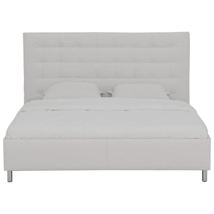 Lit adulte TYYLI 180x200 - Simili blanc