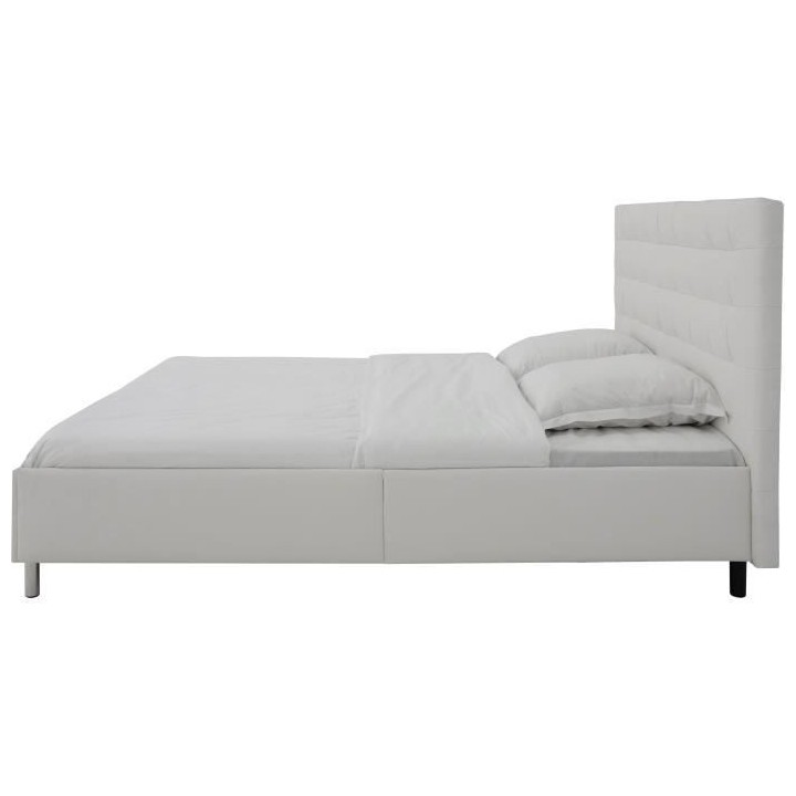 Lit adulte TYYLI 180x200 - Simili blanc