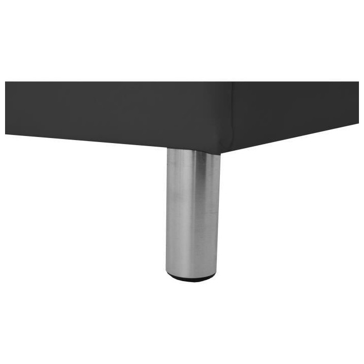 Lit adulte TYYLI 180x200 cm - Simili noir