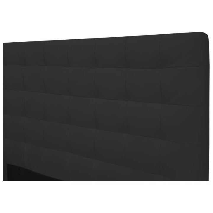 Lit adulte TYYLI 180x200 cm - Simili noir