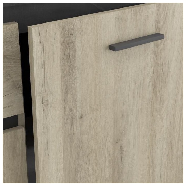 DEMEYERE Ensemble Enfilade 4 portes + Vitrine 2 portes + Table L 170 c