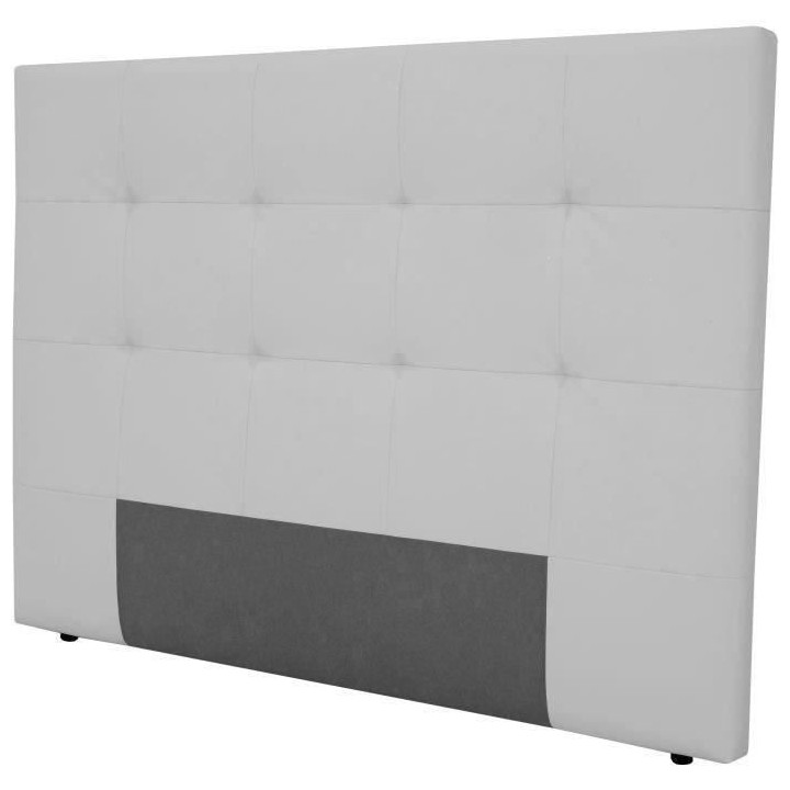 Tete de lit HERA - Simili Blanc - Pour couchage 140 et 160 - 165 x 120
