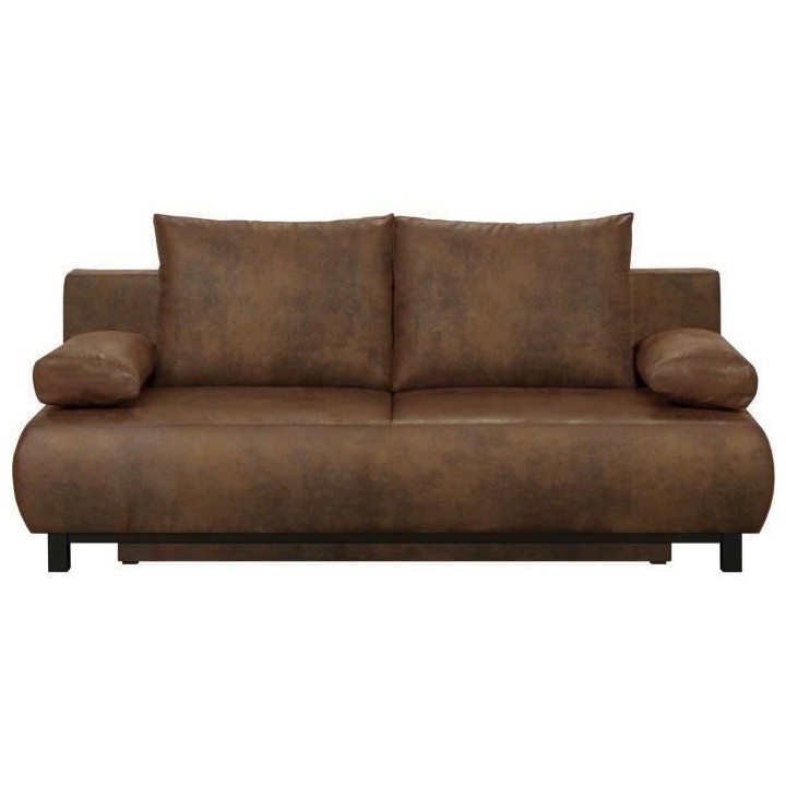 SHILO Banquette 3 places convertible + coffre de rangement - Tissu Cog