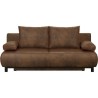 SHILO Banquette 3 places convertible + coffre de rangement - Tissu Cognac vieilli - L 192 x H 84 x P 93 cm