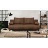 SHILO Banquette 3 places convertible + coffre de rangement - Tissu Cognac vieilli - L 192 x H 84 x P 93 cm