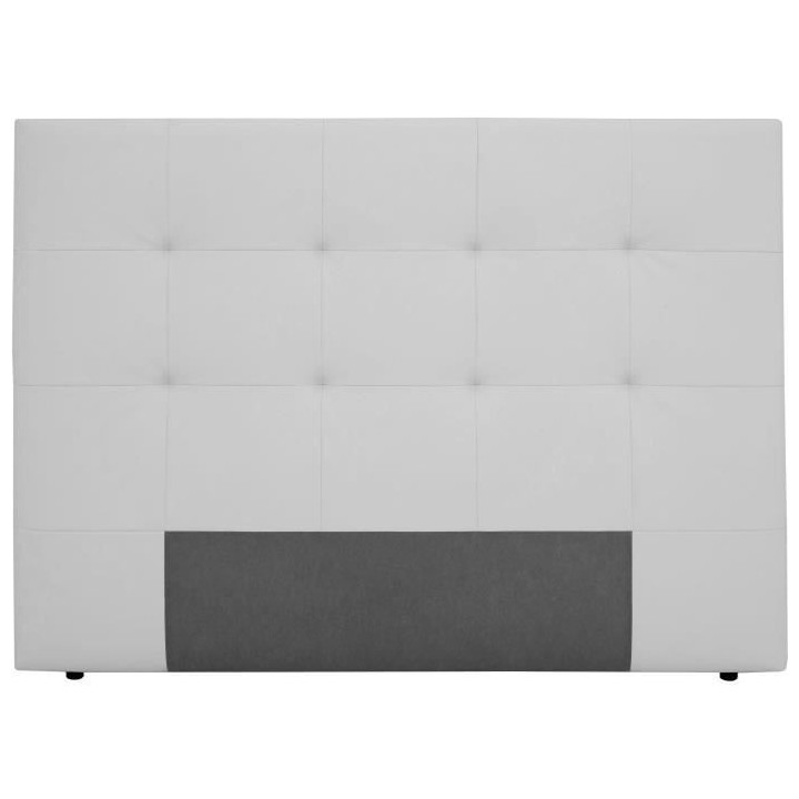 Tete de lit HERA - Simili Blanc - Pour couchage 140 et 160 - 165 x 120