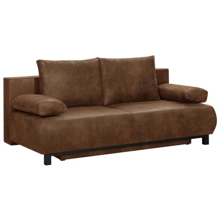 SHILO Banquette 3 places convertible + coffre de rangement - Tissu Cog