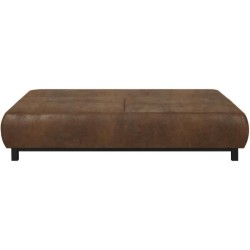 SHILO Banquette 3 places convertible + coffre de rangement - Tissu Cognac vieilli - L 192 x H 84 x P 93 cm